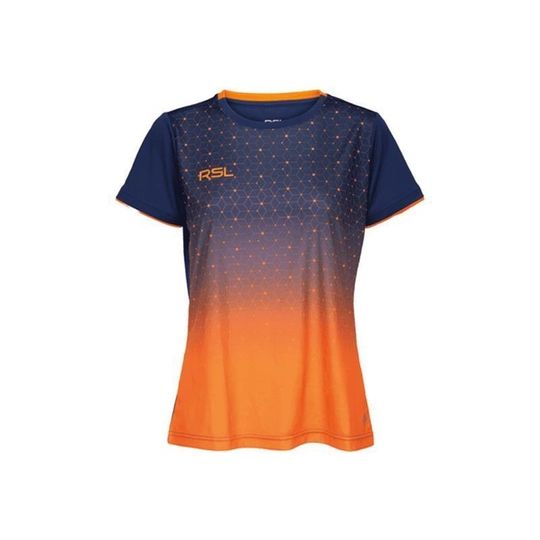 RSL Cirium W női tollaslabda / squash póló (sötétkék-narancssárga)