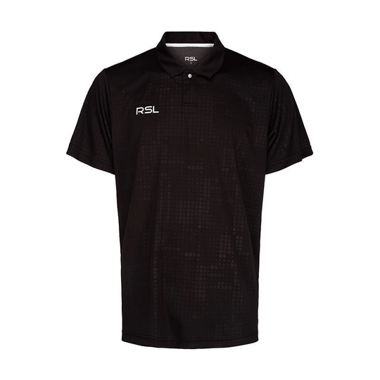 RSL Oxford gyerek tollaslabda / squash galléros póló (fekete)